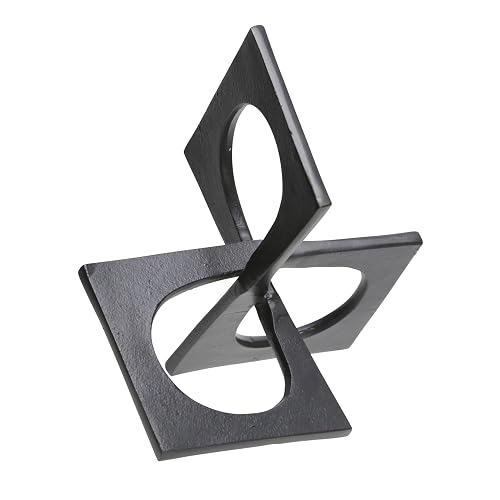 Sagebrook Home Escultura geométrica metálica de decoración Moderna para el hogar y la Oficina Detalle Abstracto de Mesa para Sala de Estar Dormitorio o Escritorio 9 x 9 x 6 Pulgadas Negra