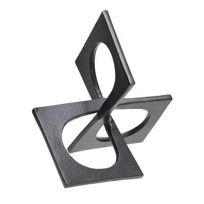 Sagebrook Home Escultura geométrica metálica de decoración Moderna para el hogar y la Oficina Detalle Abstracto de Mesa para Sala de Estar Dormitorio o Escritorio 9 x 9 x 6 Pulgadas Negra