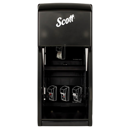 SCOTT Professional - Dispensador de Papel higiénico Vertical estándar (09021), Doble Capacidad, Negro, 6 x 13.6 x 6.6 Pulgadas (cantidad 1)