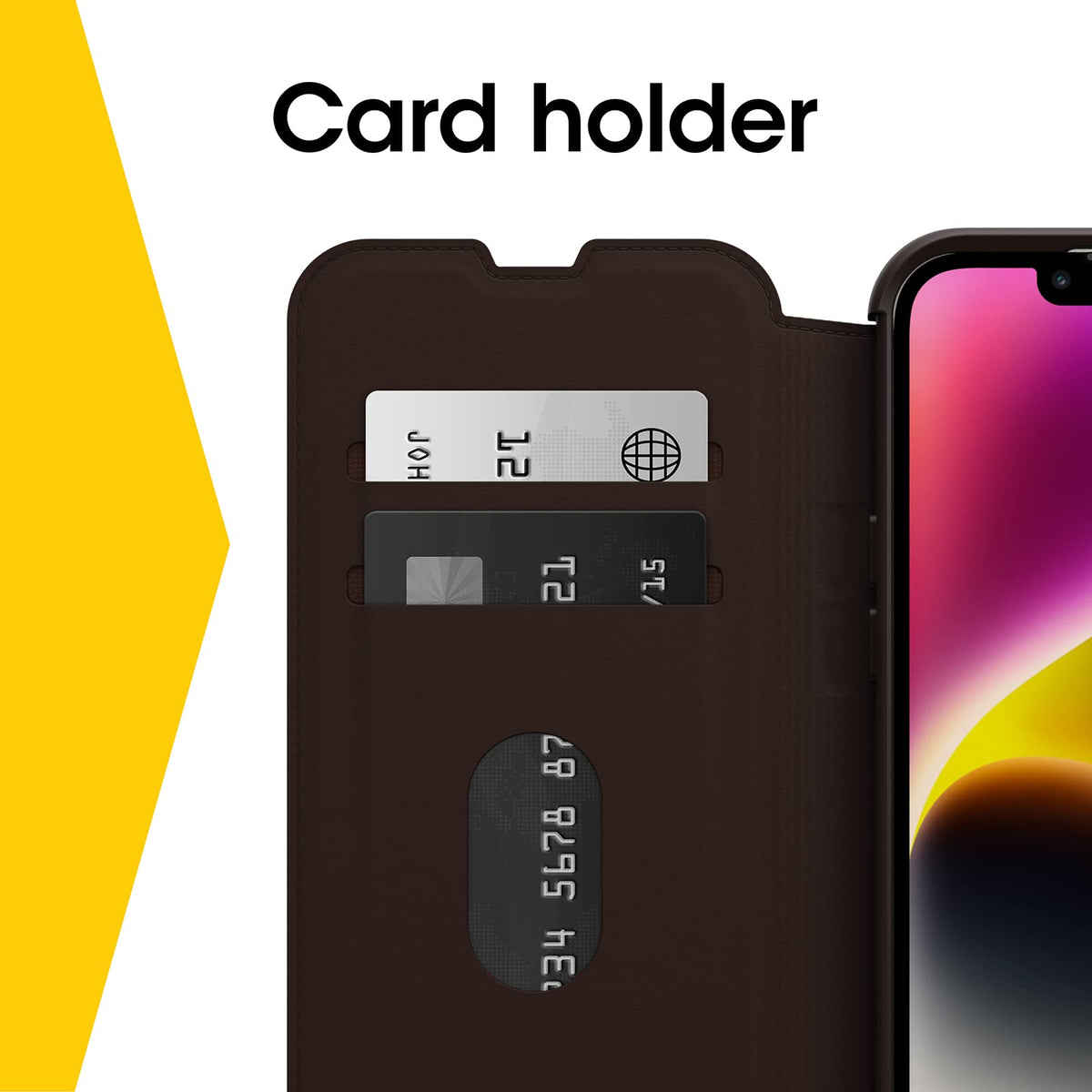 OtterBox STRADA FOLIO SERIES para iPhone 14 & iPhone 13 - ESPRESSO (Cafe)