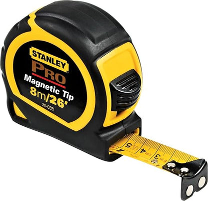STANLEY Cinta Métrica Pro Magnética 8m/26", Bloqueo Automático, 30-088
