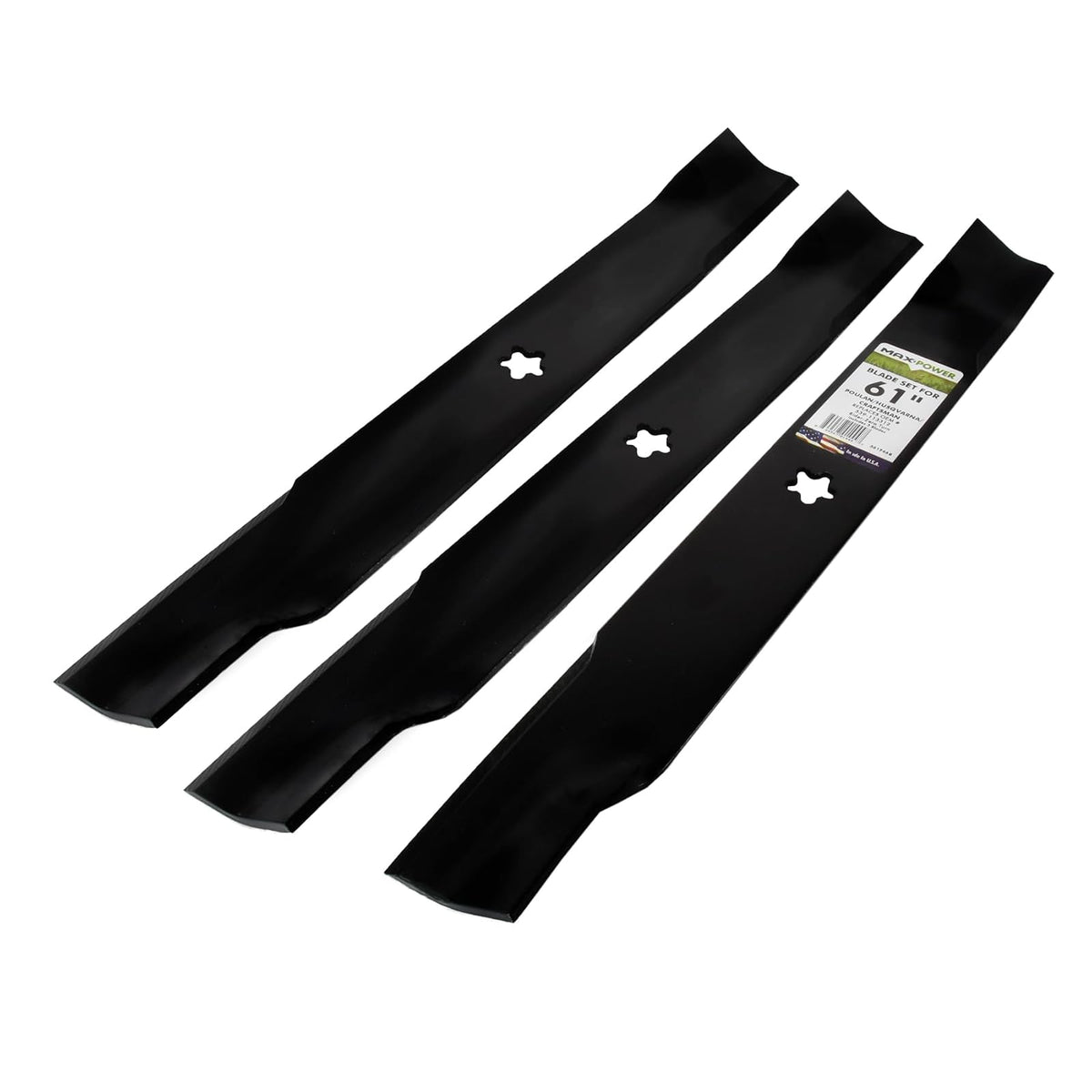 MaxPower 561746 3-Blade Set for 61 Inch Cut Poulan/Husqvarna/Craftsman Replaces 539-113312