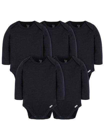 Gerber - Enterizo unisex de manga larga para bebé, paquete múltiple de 180 g/m²