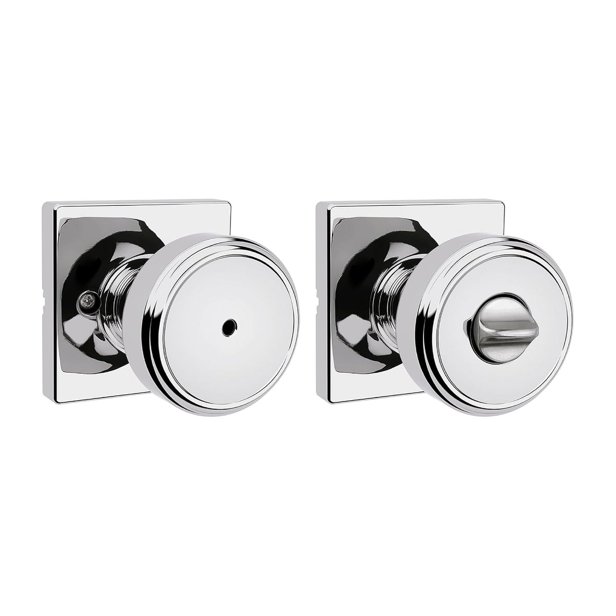 Kwikset Maven Perilla de Puerta Interior con Proteccion Microban - Cromo pulido - Cuadrado - PRIVACIDAD