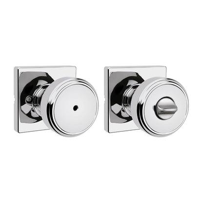 Kwikset Maven Perilla de Puerta Interior con Proteccion Microban - Cromo pulido - Cuadrado - PRIVACIDAD