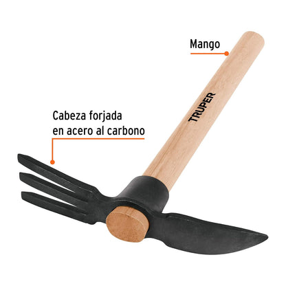 Truper TJA-1, Talacho jardinero, mango de madera, 16"