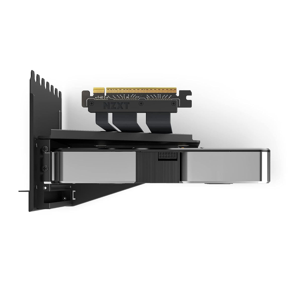 NZXT Kit de Montaje Vertical de GPU, AB-RH175-B1-175 mm, Cable Elevador PCIe 4.0x16, Soporte de GPU, Soporte de Acero Resistente, Color Negro