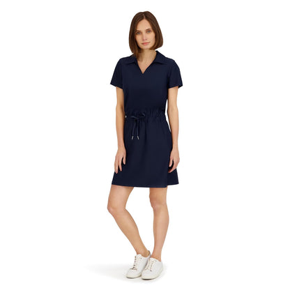 Spyder Collared Stretch Short Sleeve Knit Dress Vestido Mujer