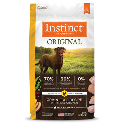 Alimento Instinct Original para perro, sin cereales, sabor res, pollo o salmón - Pollo - 1.81 KG