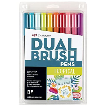 Tombow Dual Brush Pen Marcadores Artísticos de Doble Punta - Tropical - 96 unidades - Marcadores artísticos