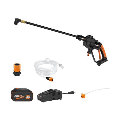 Worx Hydroshot 20 V Power Share 320 PSI Limpiador de energía portátil -WG620 (batería y Cargador incluidos)