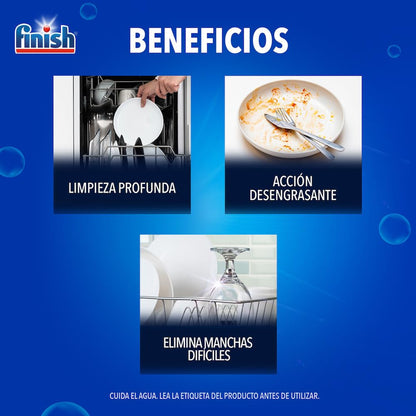 Finish® Power Powder, Detergente para lavavajillas en polvo, Paquete de 2, 1Kg c/u