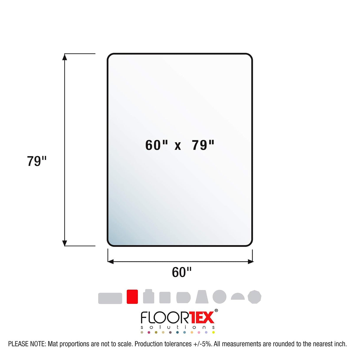 Cleartex XXL Polycarbonate General Office Mat for All Pile Carpets, Clear, Rectangular, 60 x 79 Inches (FR1115020023ER)