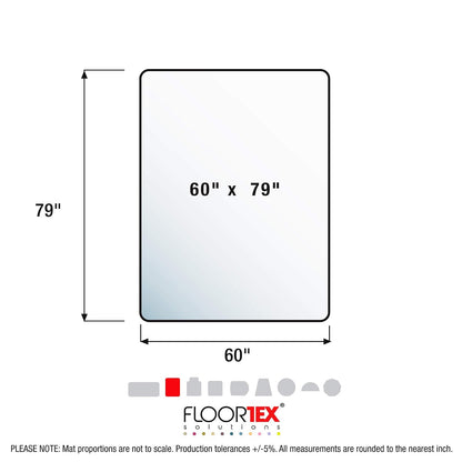 Cleartex XXL Polycarbonate General Office Mat for All Pile Carpets, Clear, Rectangular, 60 x 79 Inches (FR1115020023ER)
