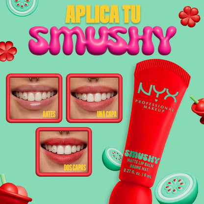 NYX Professional Makeup, Smushy Bálsamo de Labios Matte - Tono Soft Sorbet