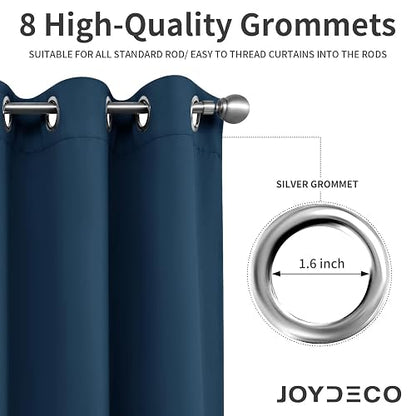 Joydeco - Juego de Cortinas Opacas de 108 Pulgadas de Largo, 2 Paneles con Aislamiento térmico, Cortinas largas y Cortinas, 2 Cortinas de Color Burg, oscurecimiento de la habitación con Ojales para
