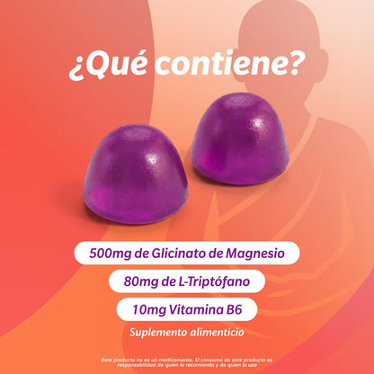 DALAY Gomitas Conciliación del Sueño y Relajación. Vegano, Sin Gluten y Sin Azúcar. Frasco con 60 Gomitas.