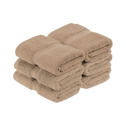 Superior, 900 gram, Long-Staple Combed Cotton 6-Piece Face Towel Set, White | Juego de toallas de lujo de secado rápido, artículos esenciales de baño para baño, baño de invitados, spa, cara de 2 piezas - Face Towel - Latte