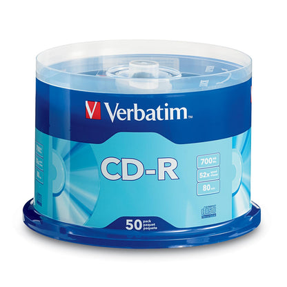 Verbatim Discos CD-R Grabables 700 MB, 52x - Presentación torre de 50 discos - empaque estándar
