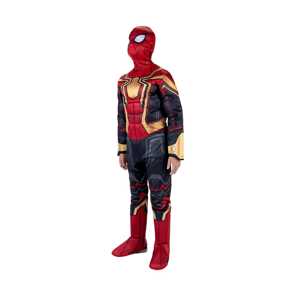 Marvel Integrated Spider-Man Official Youth Halloween Costume - Premium Quality Padded Jumpsuit with Pull On Fabric Mask