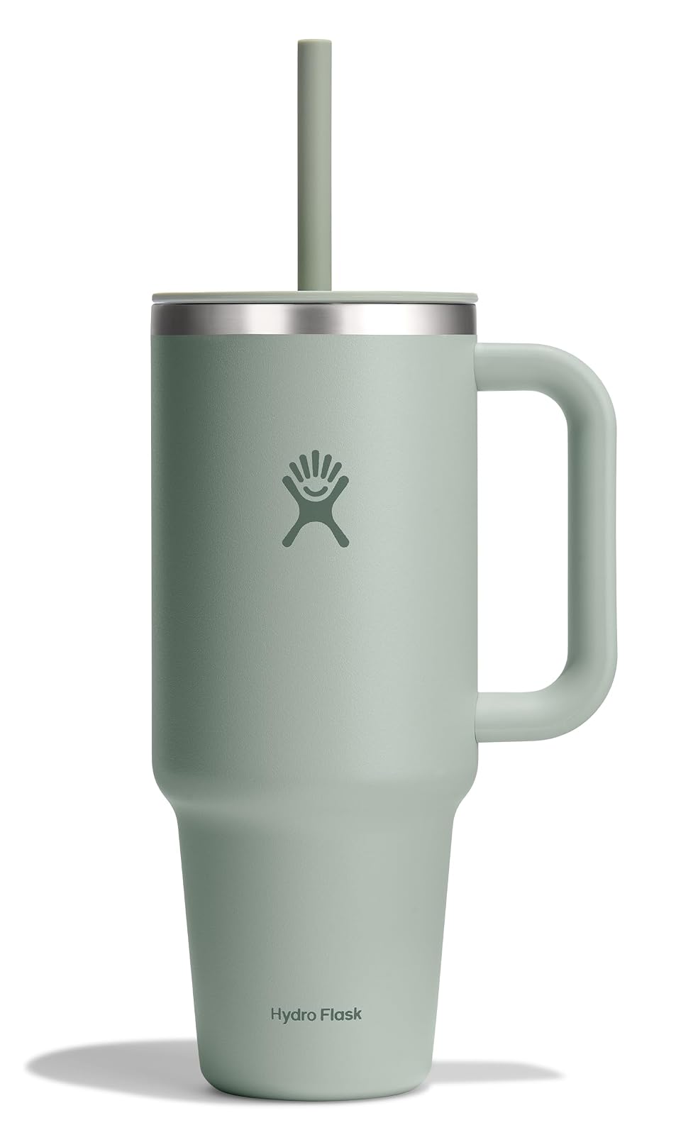 Hydro Flask - Vaso de viaje de 40 onzas con asa, tapa y popote, acero inoxidable aislado en agave tonal