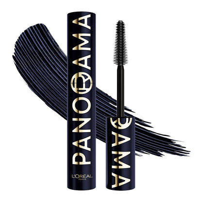 L'Oreal Paris, Panorama Chromatic Blue Suede Máscara De Pestañas Voluminizadora, Ojos Que Lucen 1.4X Más Grandes Y Pestañas Con Mayor Volumen, Tono Azul Marino