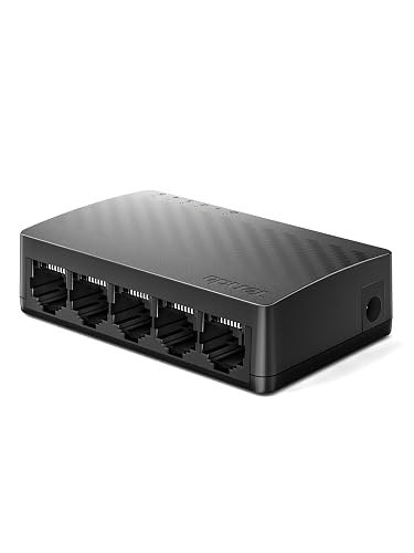 Tenda SG105 Switch Ethernet Gigabit 5 Puertos Splitter Plug & Play | Switch de red no administrable con LED. Silencioso, compacto, montaje en pared/escritorio. Para cable, Router, PC, NAS.