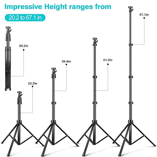 UBeesize Soporte de Trípode para Teléfono de 67'' y Selfie Stick Todo en Uno - Profesional Con Control Remoto Inalámbrico y Soporte Móvil