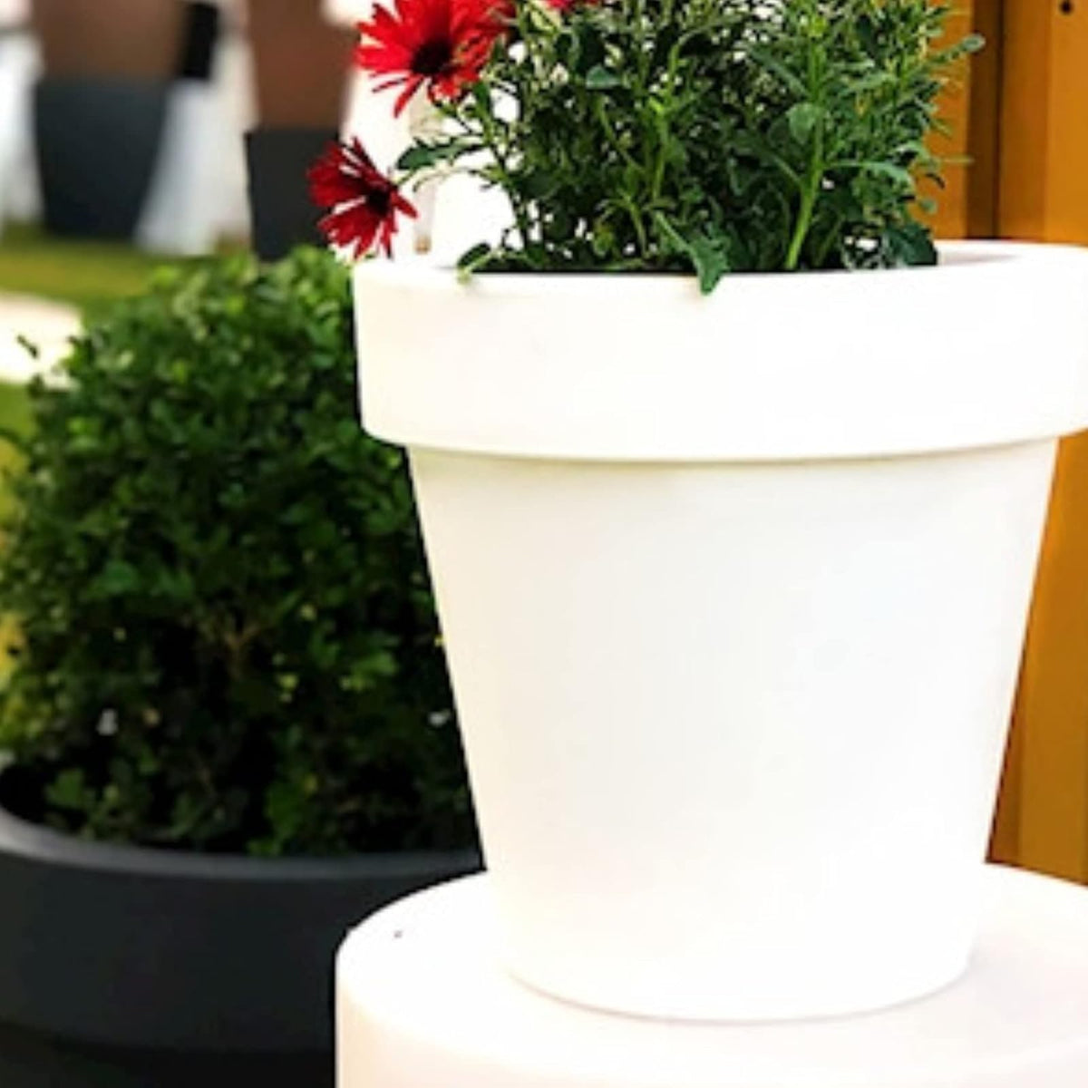 newgarden Maceta de Polietileno Vaso Acabado Liso Uso Interior y Exterior Modelo Magnolia 30 Blanco