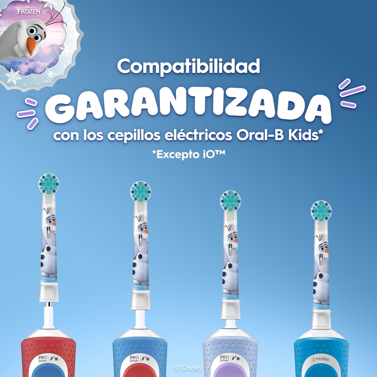 ORAL-B Disney Frozen Repuesto Cepillo Dental Eléctrico para Niños (+3), 2 Uds