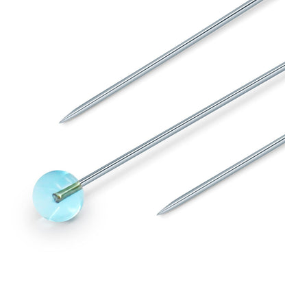 Dritz 3035 - Clavos de Cabeza de Cristal (100 Unidades) | Los cabezales de vidrio resistentes al calor no se derriten bajo planchado, perfecto para acolchado y costura de precisión