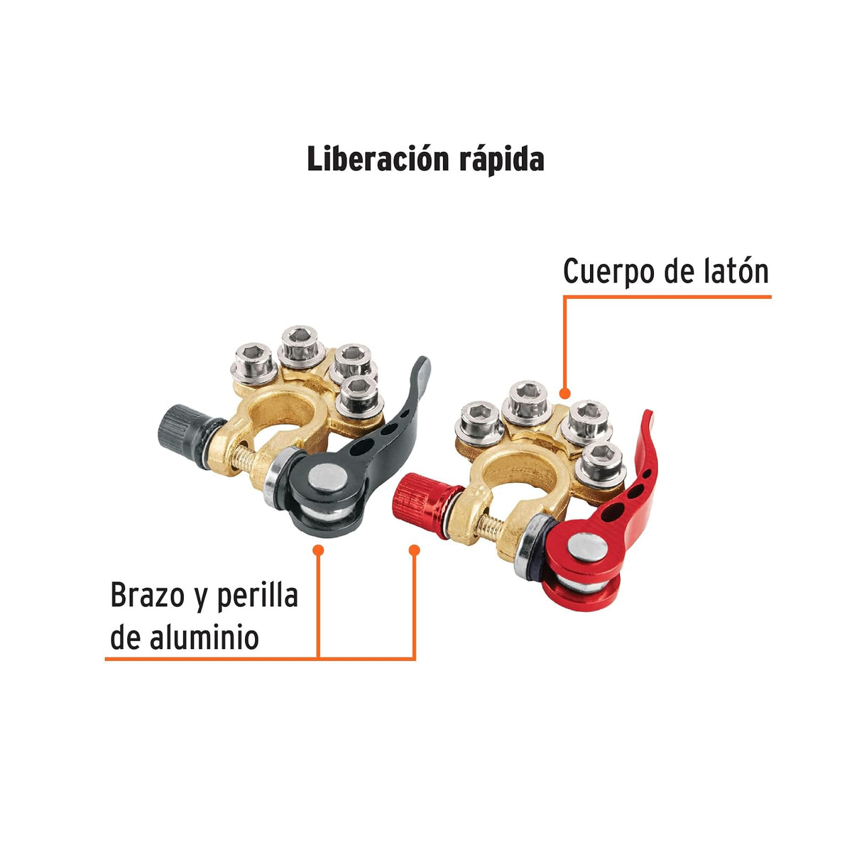 TRUPER TEBA-4, Blíster 2 terminales para batería, desconexión rápida