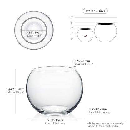 WGV tazón de vidrio transparente con jarrón, 15,24 cm
