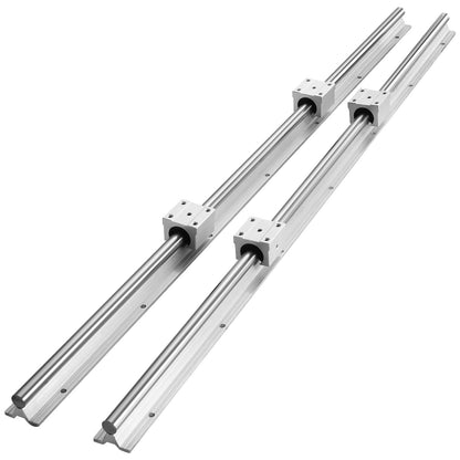 VEVOR SBR16 Rieles de Guía Lineal 1000mm 2PCS Carril Lineal 1000m 4PCS Bloque de Cojinete SBR16UU Kit de Deslizamiento de Cojinete Lineal para Máquinas Automatizadas CNC Fresadoras Tornos Impresora 3D
