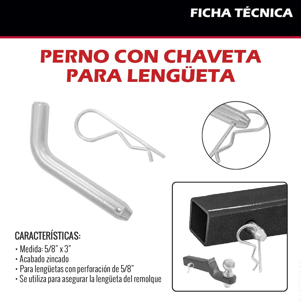 Dogotuls RW5003 Perno con chaveta 5/8" X 3" para lengüeta