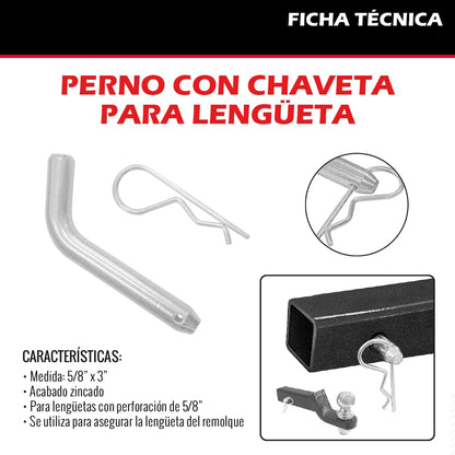 Dogotuls RW5003 Perno con chaveta 5/8" X 3" para lengüeta