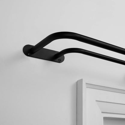 Exclusive Home Cortinas - ER1028-06 66120 - Barra de Cortina Doble Envolvente, 66-120 Pulgadas, Negro Mate