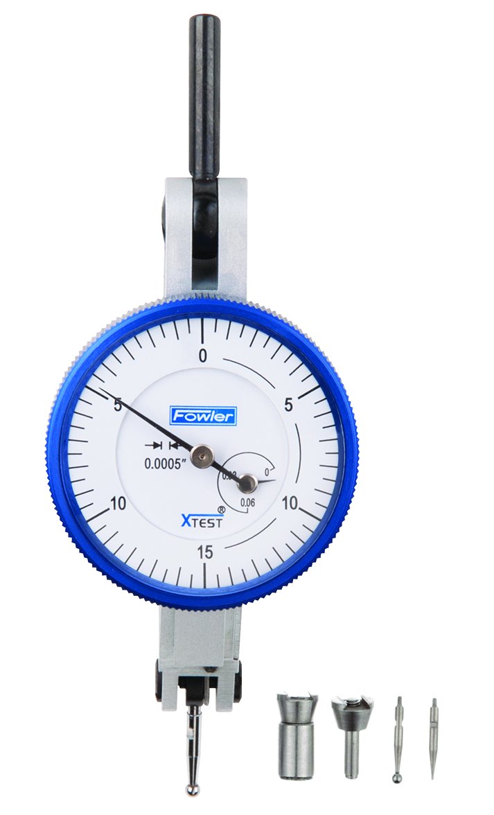 Fowler Full Warranty 52-562-001-0 Horizontal White Dial X-Test Indicator, 0.0005" Graduation Interval, 0.060" Maximum Measuring Range, 1.5" Diameter