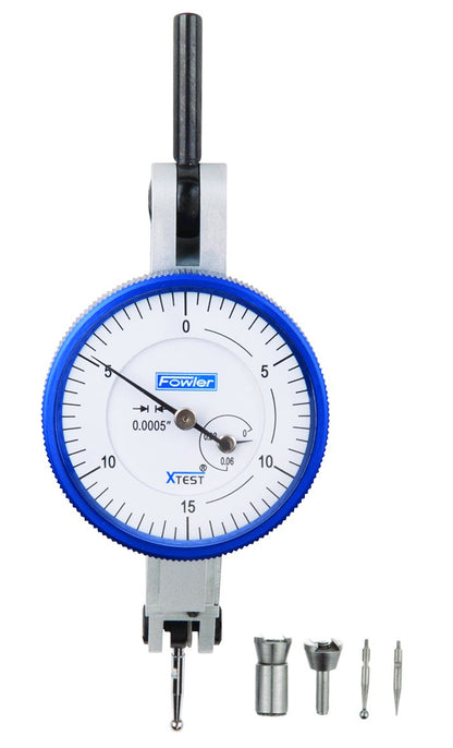 Fowler Full Warranty 52-562-001-0 Horizontal White Dial X-Test Indicator, 0.0005" Graduation Interval, 0.060" Maximum Measuring Range, 1.5" Diameter