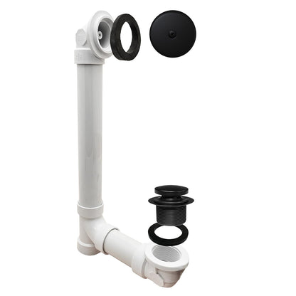 Westbrass Punta de punta Sch. 40 residuos de baño de PVC con codo de un solo agujero, negro mate, D49321-62