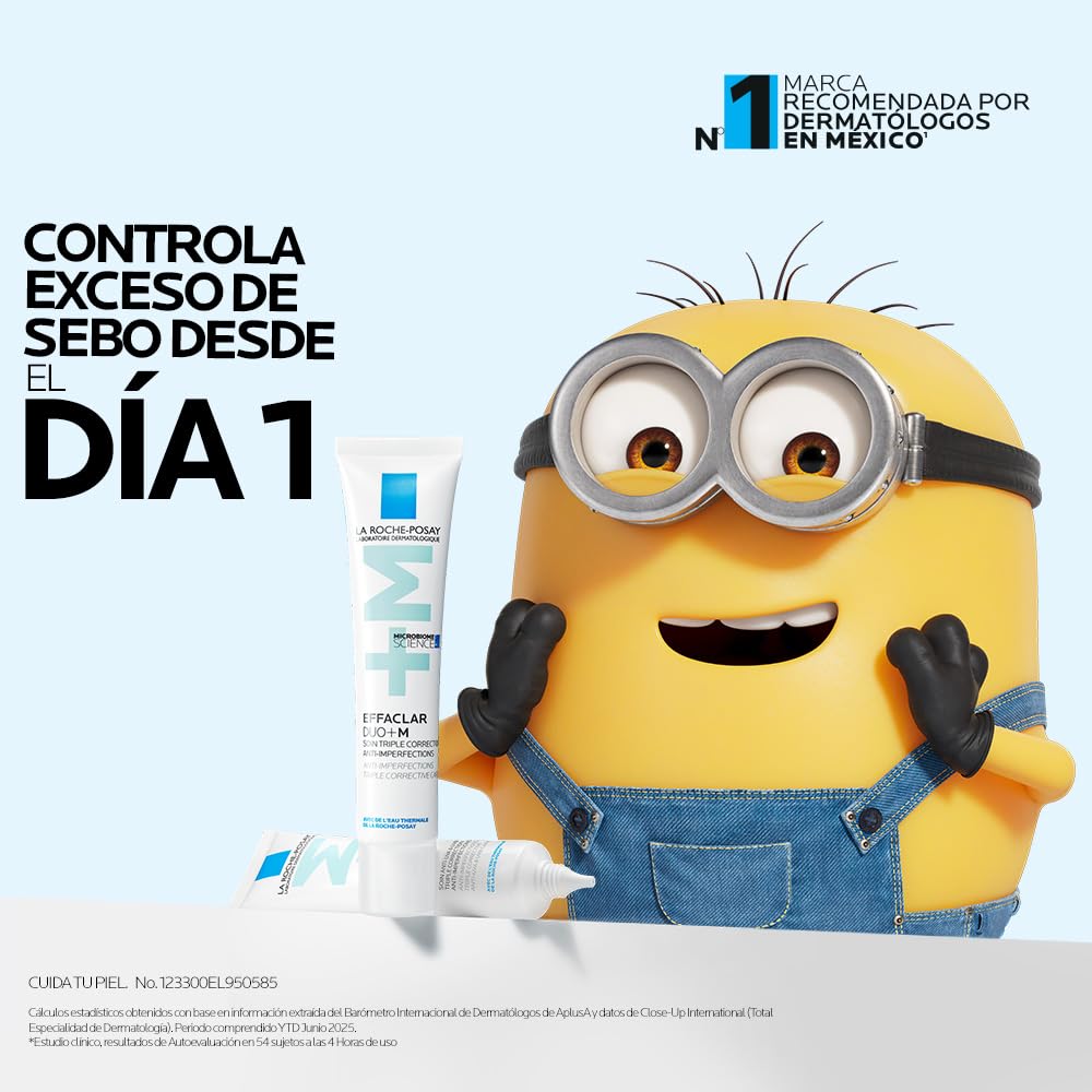 La Roche-Posay Effaclar DUO +M Crema Hidratante Anti-imperfecciones, 40 ml | Para piel grasa o con tendencia acnéica, fórmula con niacinamida y phylobioma, anti-marcas e hidratación por hasta 24 horas