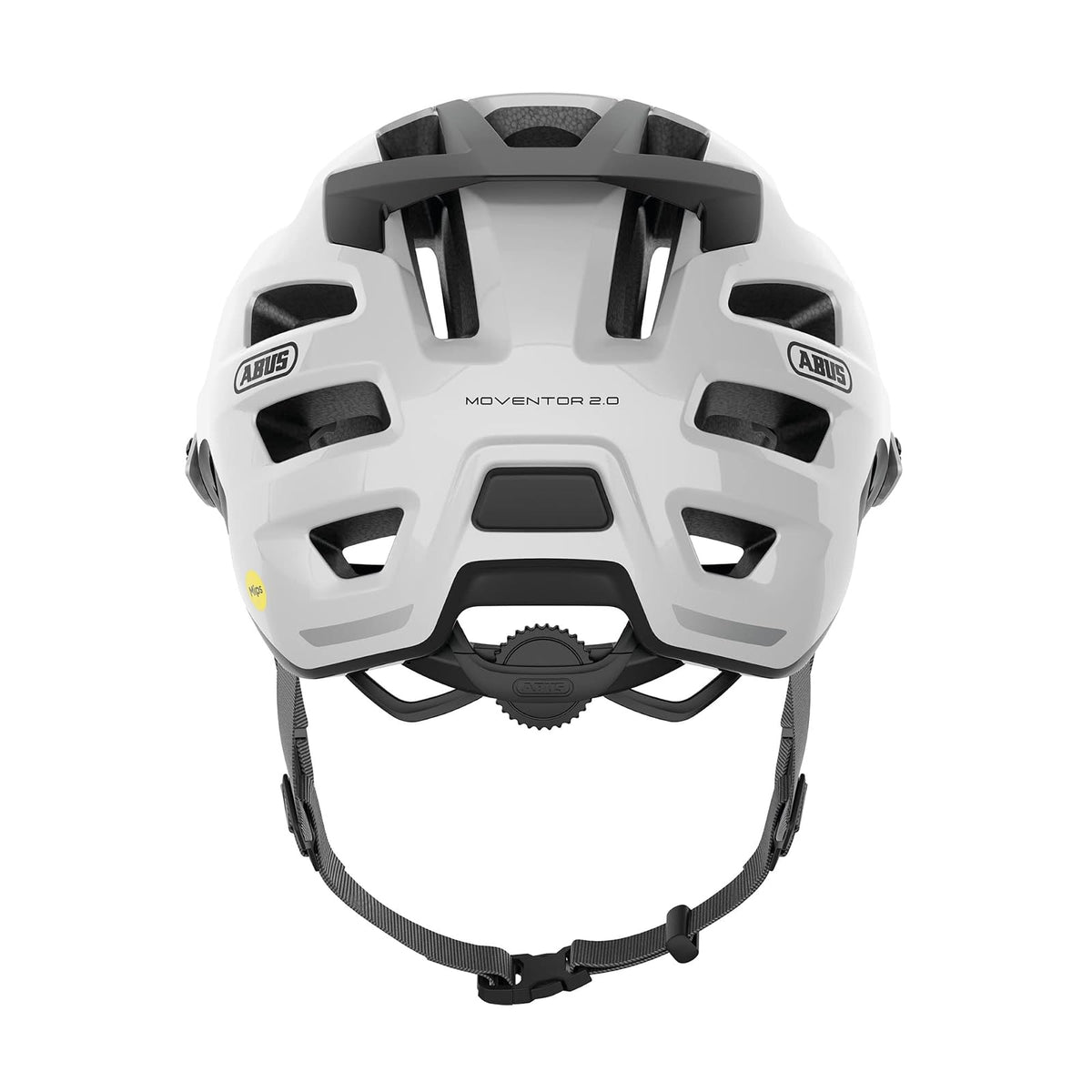 ABUS Casco MTB Moventor 2.0 MIPS - Casco de Ciclismo con protección contra Impactos para Uso Off-Road - Casco All-Mountain, Unisex - Blanco Brillante, Talla L, L (57-61 cm)