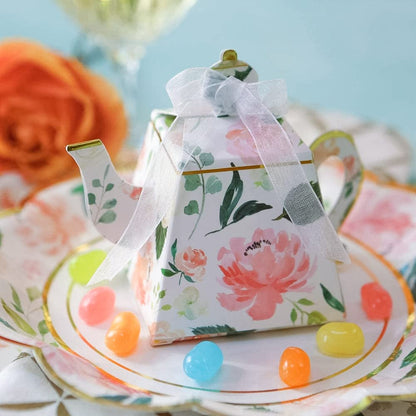 Kate Aspen Pink Floral 7 pulgadas. Platos de papel decorativos de primera calidad (350 g/m² de peso, juego de 16), perfectos para despedidas de soltera y bodas,