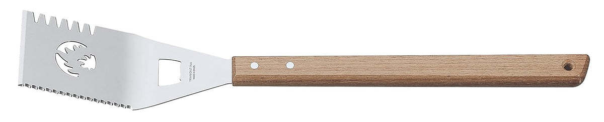 TRAMONTINA - Espátula Multifuncional Dentada Churrasco, con Lámina de Acero Inoxidable y Mango de Madera, Utensilio para Asado y Cortar Carne, Calidad y Belleza, Tamaño de 48 cm