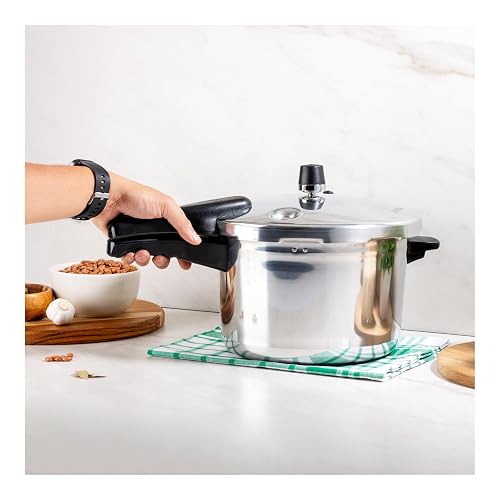 Presto | Olla Express de 6 Litros Aluminio con 7 Sistemas de Seguridad | Cuerpo y tapa de aluminio, Cocción rápida, Certificado NOM, Cocina saludable