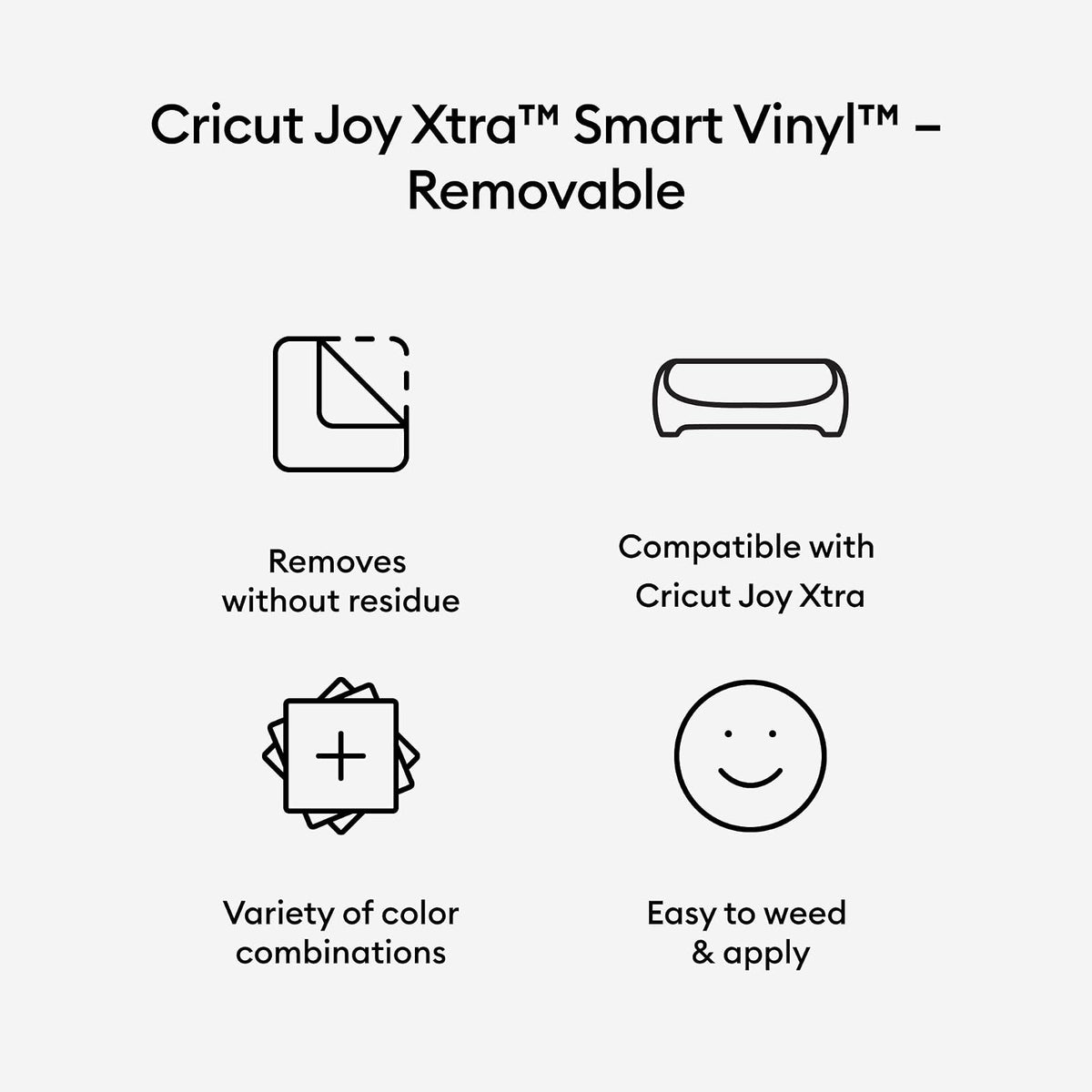 Cricut Joy Xtra Smart Vinilo extraíble, color blanco