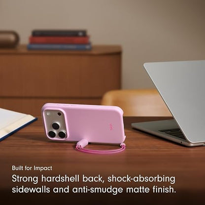 Beats - Funda en Modo Horizontal con MagSafe de Beats para el iPhone 17 Pro con Control de la Cámara, Soporte y Correa, Acabado Mate con Forro de Microfibra – Rosa Mineral