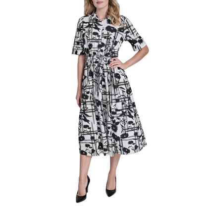 DKNY Envoltura sintética de crepé sin Mangas con Logotipo Vestido para Mujer