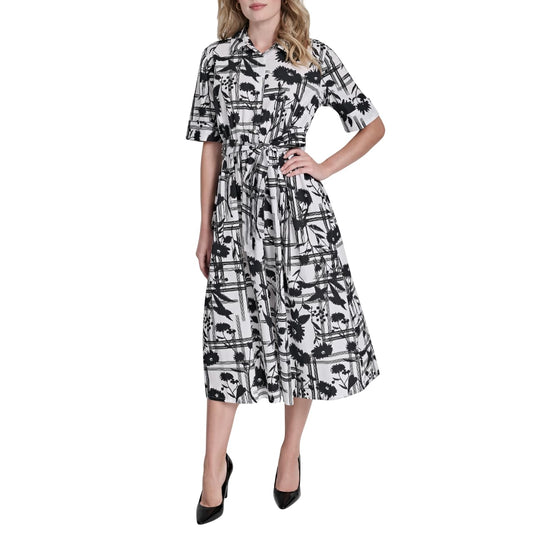 DKNY Envoltura sintética de crepé sin Mangas con Logotipo Vestido para Mujer