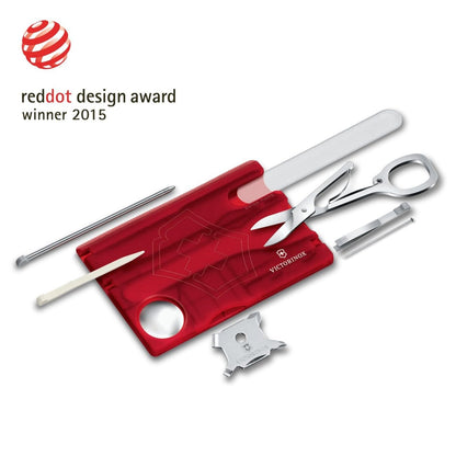 Victorinox Swisscard Nailcare, Lima de Cristal, Color Rojo Transparente, 13 Usos